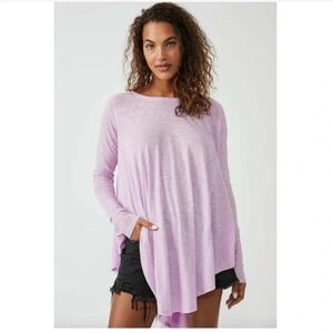 Free People Aria Trapeze Long Sleeve Tee in Spring Fling Size Small NWT